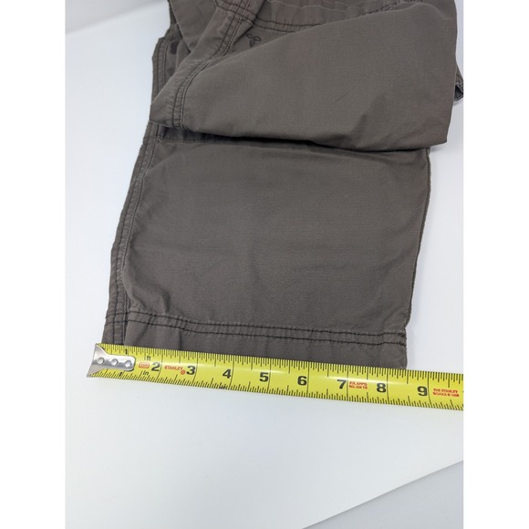 prAna Men's M Olive Green Hiking Climbing Cropped Pants Integrated Belt - Picture 6 of 14